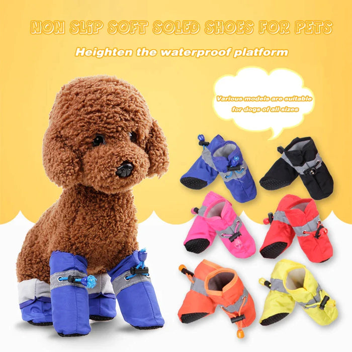 4pc Waterproof Dog Shoes For Autumn/ Winter