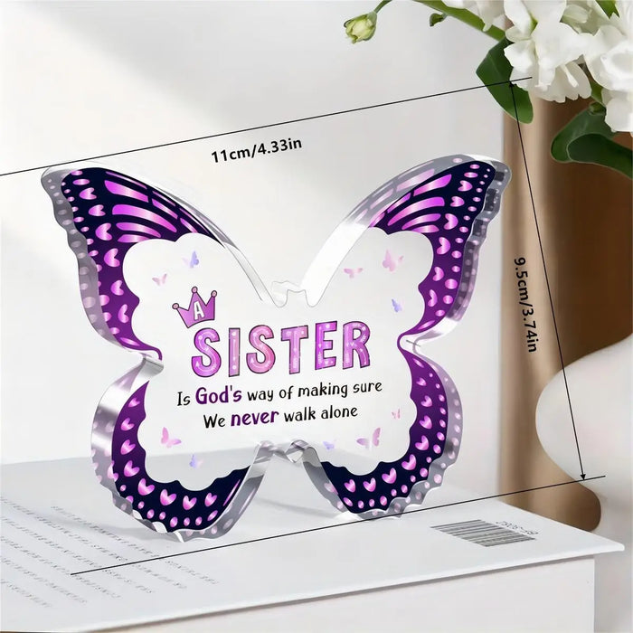 Charming Butterfly Acrylic Plate Perfect For Sister's Special Occasions