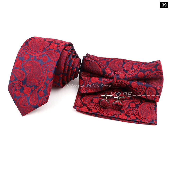 Classic Red Ties Set For Business And Weddings