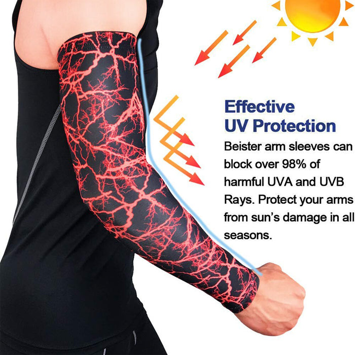 2Pcs/Pair UV Protection Long Arm Sleeves For Cycling Hiking Golf