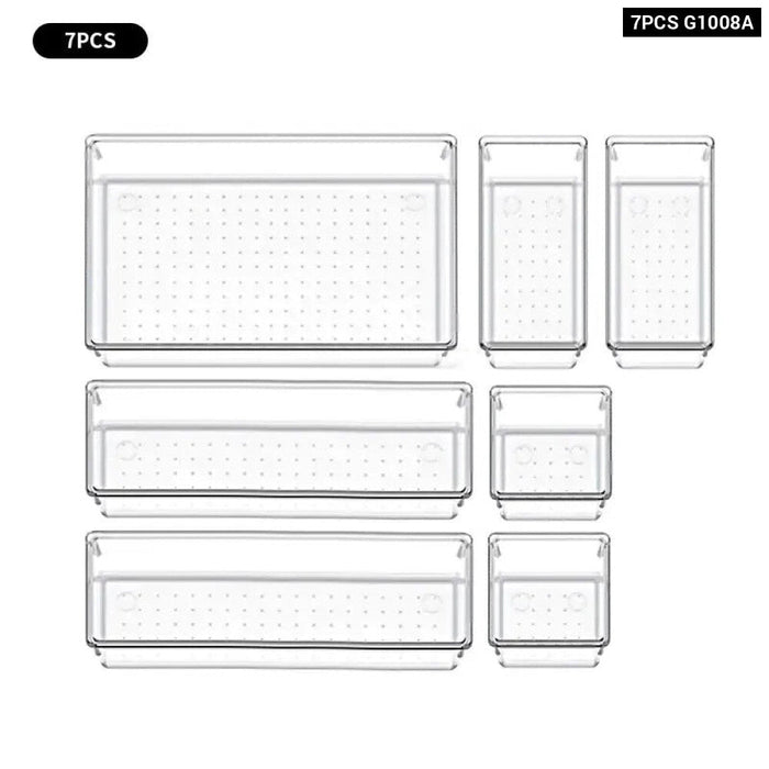 Drawer Organizers Set 7 14 Pieces Clear Plastic Dividers For Desk Bedroom