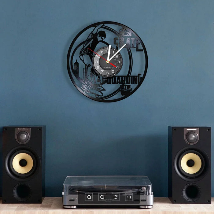 Extreme Sports Skateboard Vinyl Record Wall Clock