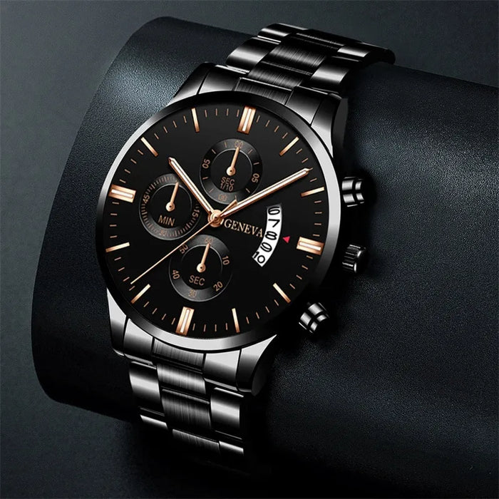 Fashion Mens Watches Luxury Stainless Steel Quartz Wrist Watch Men Business Calendar Watch