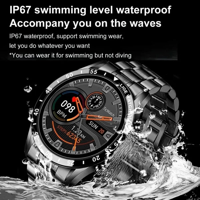 2024 Lige Smartwatch With Full Circle Touch Bluetooth