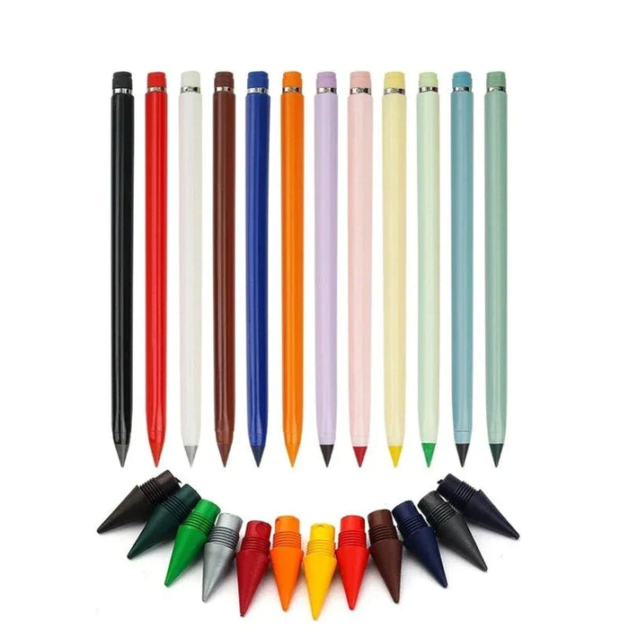 12/13 Colours Writing Pencil Set With Refills No Ink Novelty Eternal Art
