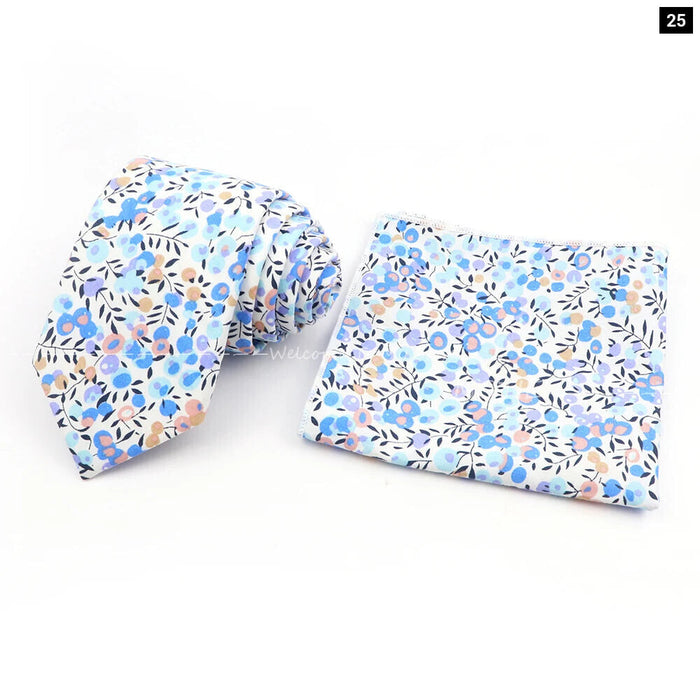 Floral Cotton Tie Set For Parties And Daily Wear