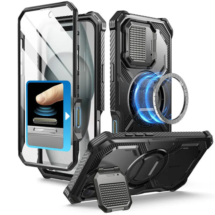 For Iphone 16 Plus 6.7" Armorbox Full-Body Rugged Holster Bumper Phone Case With Built-In Screen Protector