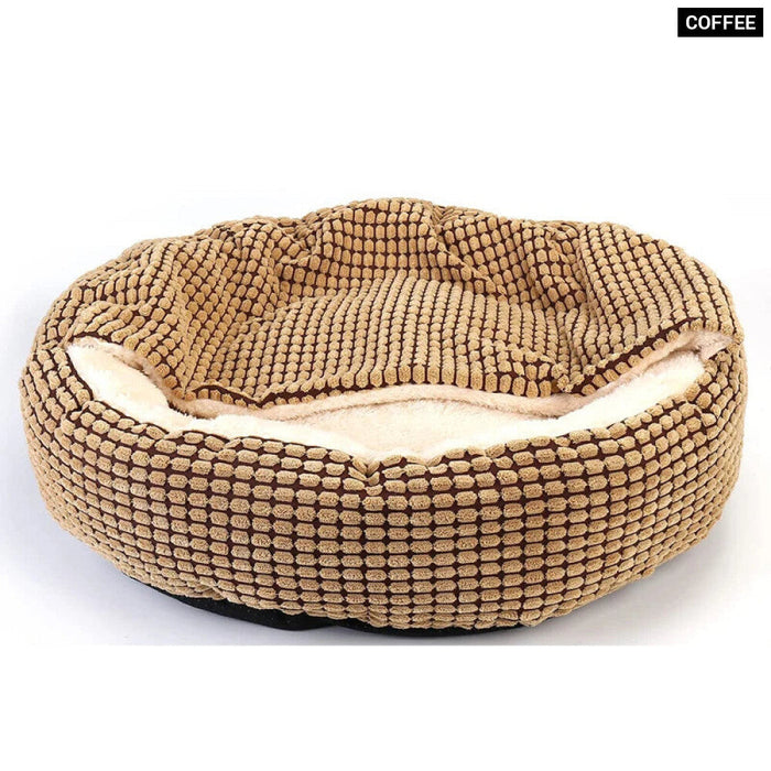 Cozy Dog Bed Hooded Fluffy Orthopedic Round Donut Pet Cuddler