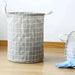 Large Foldable Plaid Fabric Laundry Basket