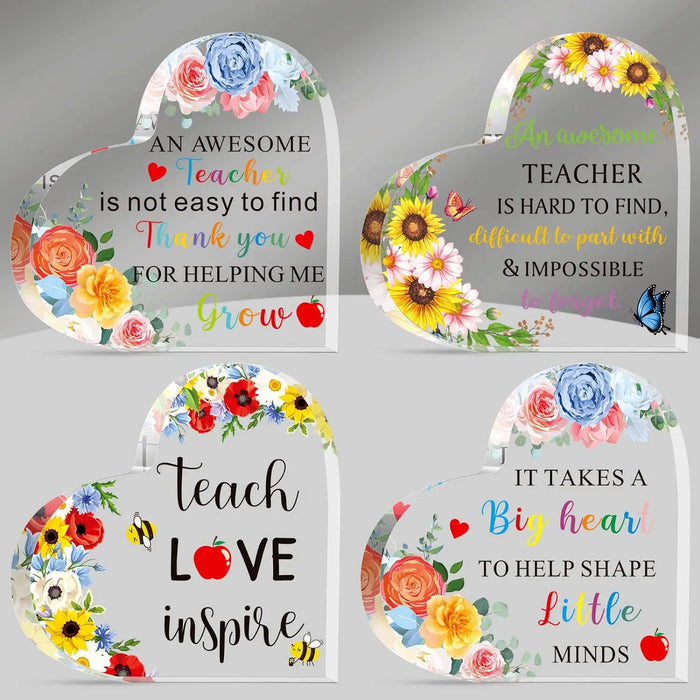 4Pc Acrylic Teacher Appreciation Gift Set For Graduation & First Day Of School