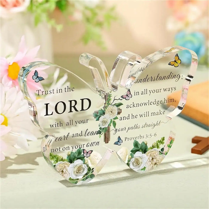 Christian Bible Gift For Women And Men Acrylic Butterfly Prayer Room Decor