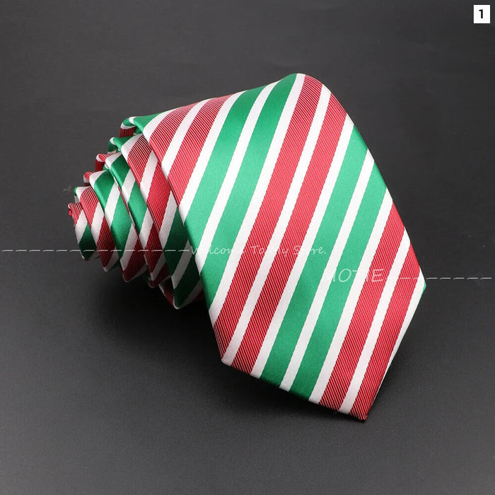 Christmas Tie Festive Snow Santa Claus Necktie For Men And Women