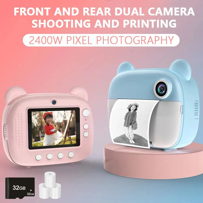 Kids Instant Print Camera 32gb Memory Card