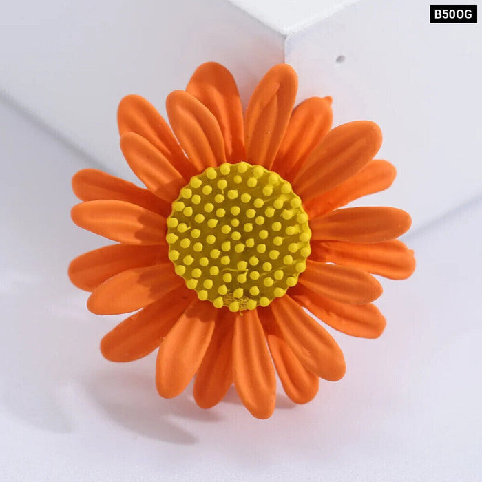 Sunflower Brooch Korean Fashion Enamel Pin For Casual Wear