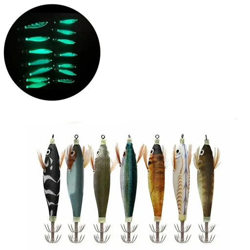 14 Piece Luminous Shrimp Squid Bait For Fishing