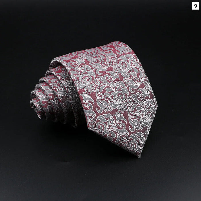 Floral Paisley Mens Tie Red Blue For Weddings And Business