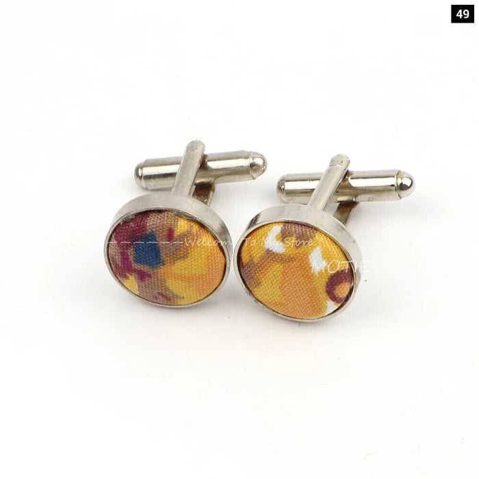 Floral Metal Cufflinks Daily Wear Accessory