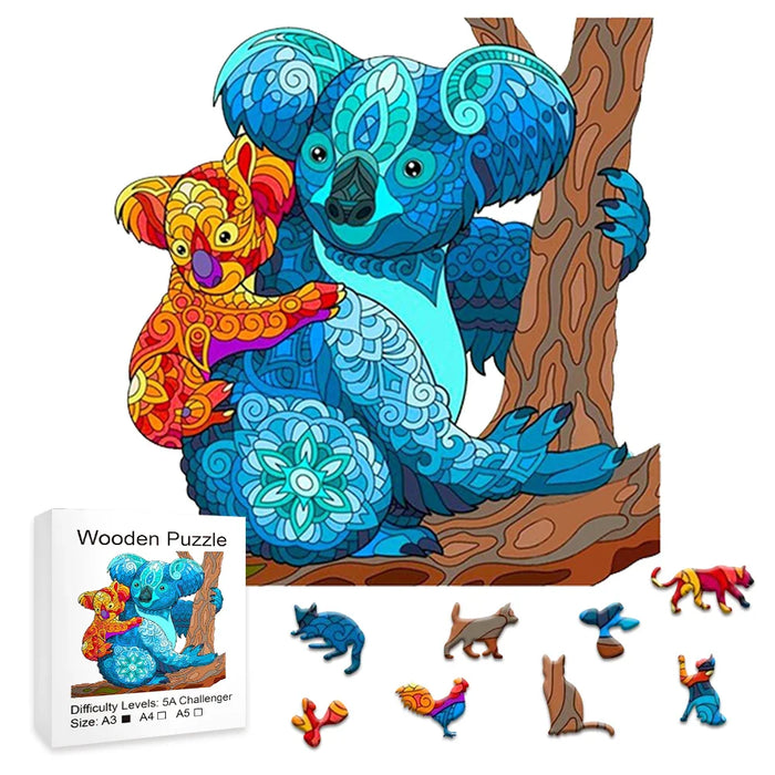 Wooden Koala Puzzle Set