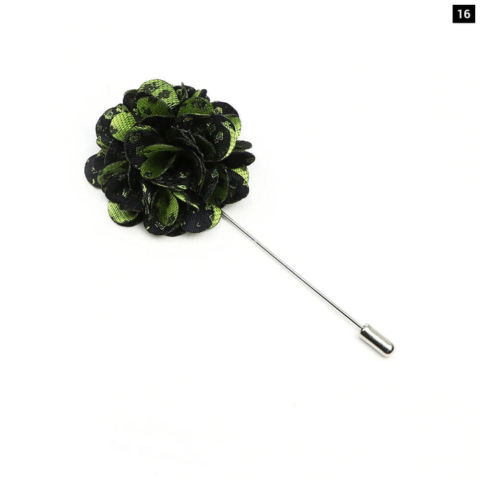 Handmade Romantic Flower Brooch Mens Wedding Suit Accessory