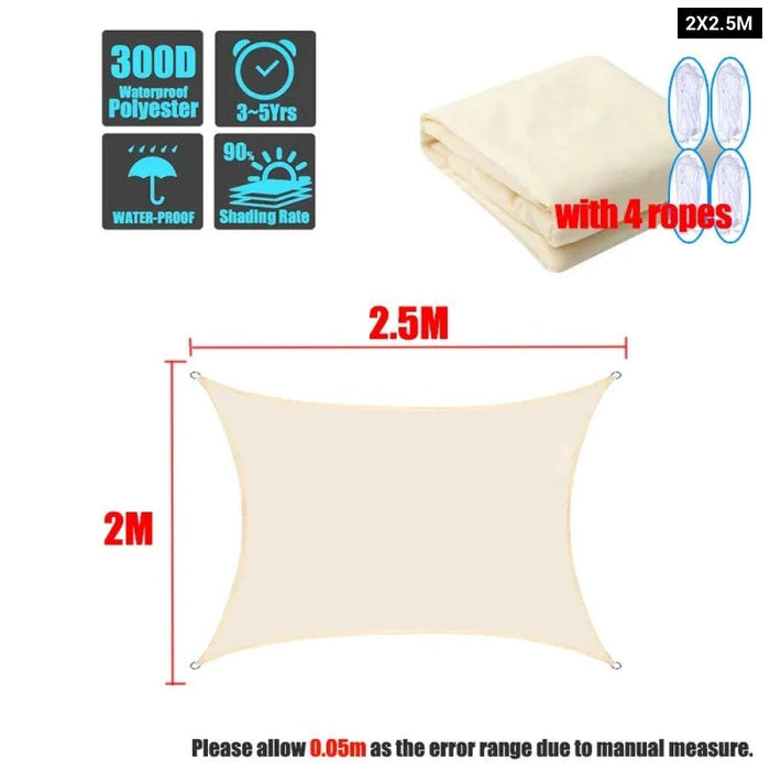 Outdoor Shade Sail awnings Waterproof Sun Shelter Square Rectangle Sunshade Protection Outdoor Canopy