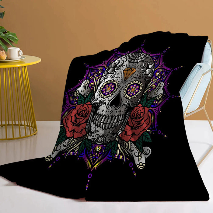 Lotus Brick Skull Throw Blanket Soft And Plush For Sofa Couch And Bed