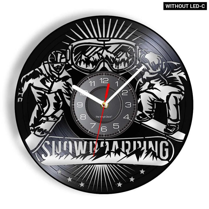 Snowboarding Vinyl Record Wall Clock