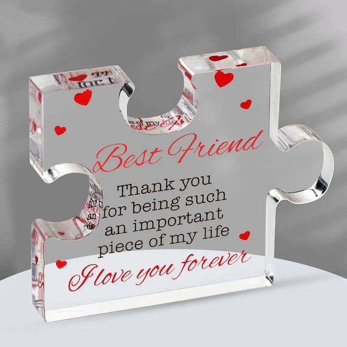 Friendship Acrylic Block Puzzle Distance Relationship Desktop Decor