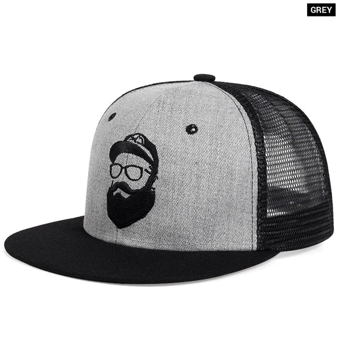 Adjustable Beard Embroidery Baseball Cap / Hat