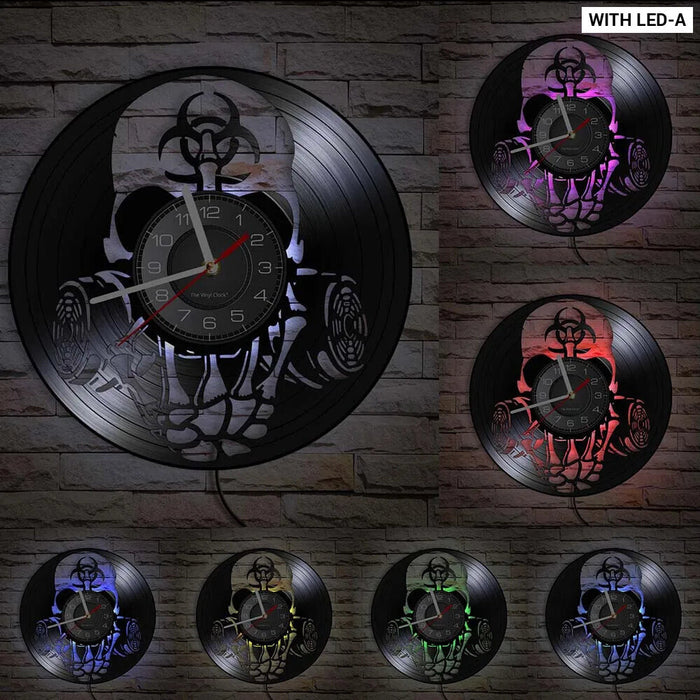 Dark Skull Vinyl Record Wall Clock