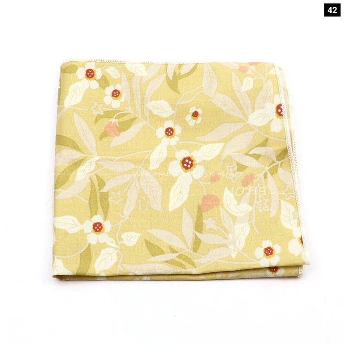 Floral Pocket Square For Men Classic White Cotton Handkerchief For Weddings And Daily Wear