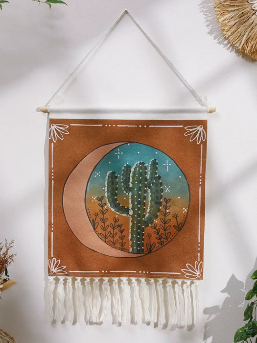 Boho Macrame Cactus Tapestry For Home Decor