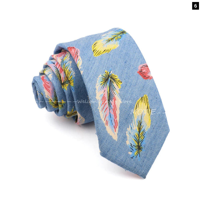 Floral Skull Anchor Denim Tie For Weddings Parties And Daily Wear