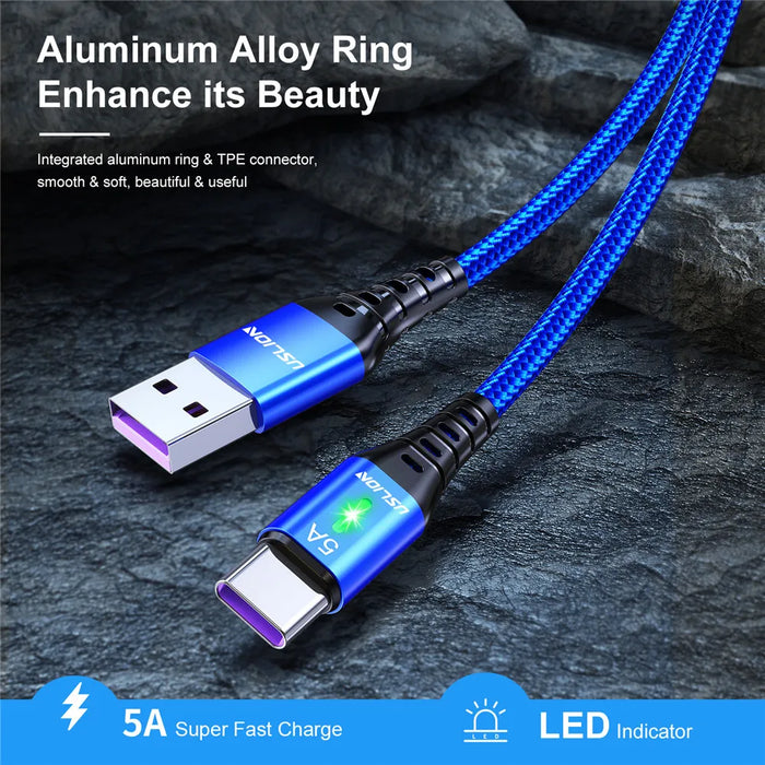 Super Fast 5A Usb C Cable For Huawei P40/P30 Pro