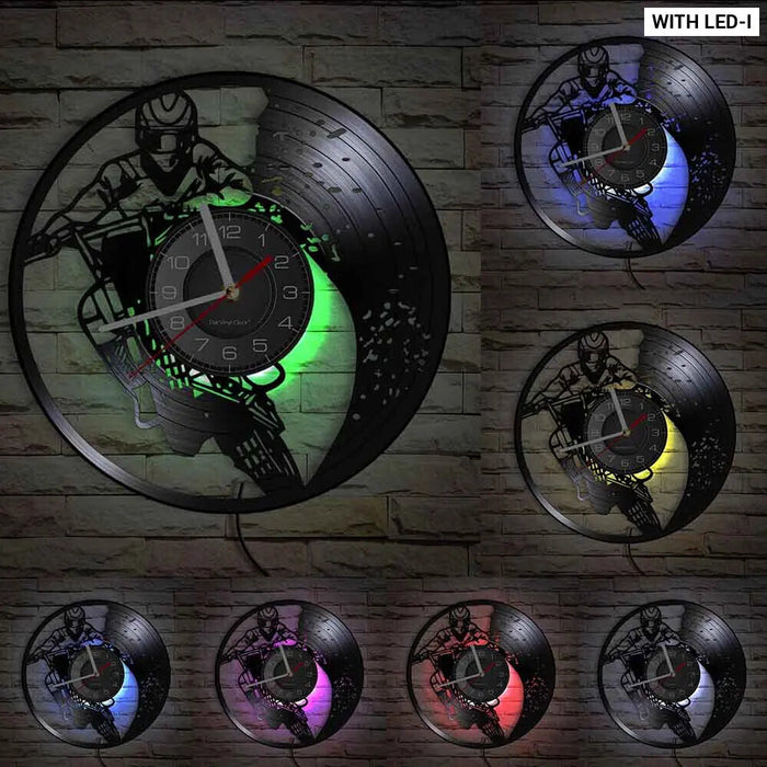 Motocross Vinyl Record Wall Clock