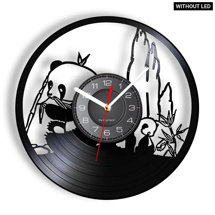 Charming Panda Vinyl Record Wall Clock