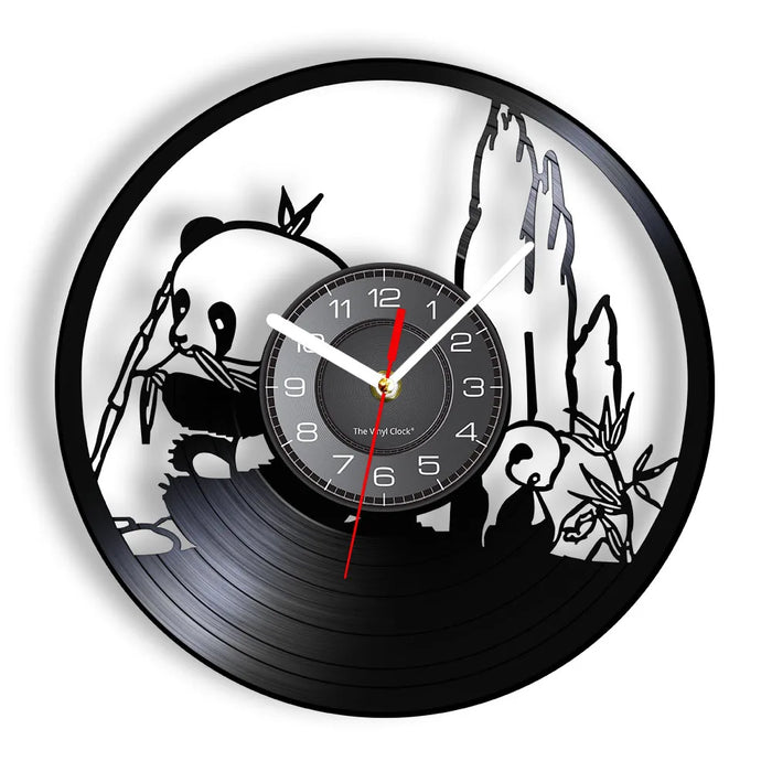 Charming Panda Vinyl Record Wall Clock