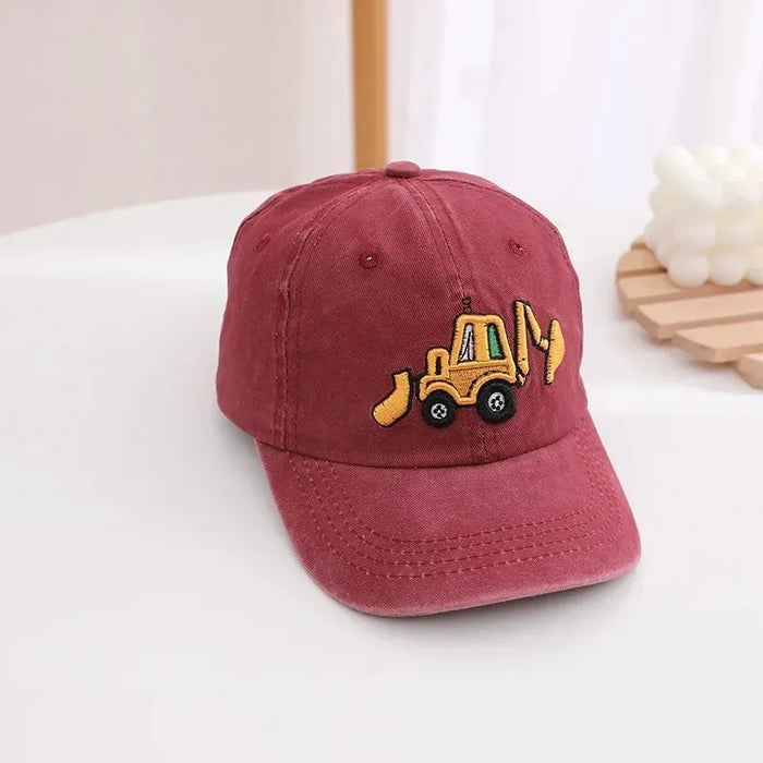 Kids Excavator Embroidered Baseball Cap / Hat