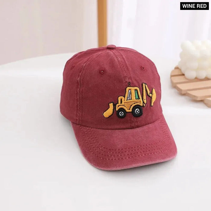 Kids Excavator Embroidered Baseball Cap / Hat