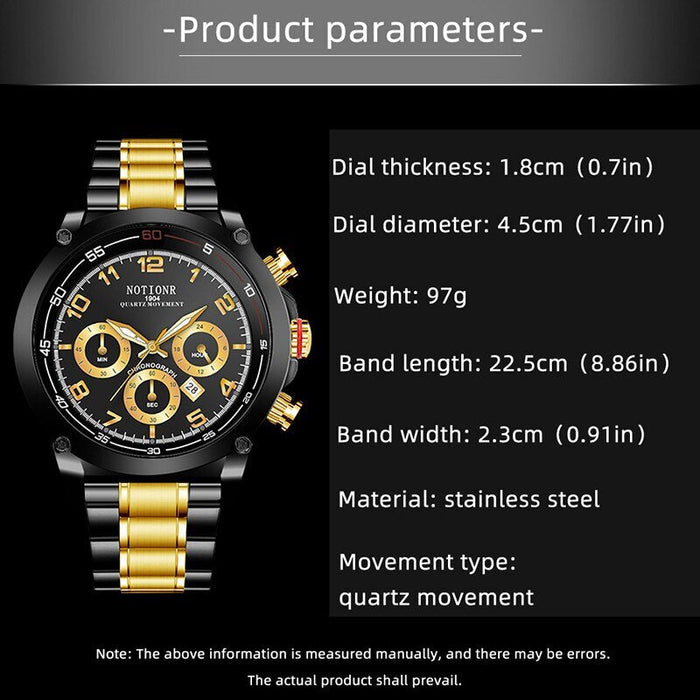 Fashion Mens Sports Watches for Men Business Stainless Steel Quartz Wrist Watch Luxury Man Casual Waterproof Luminous Clock