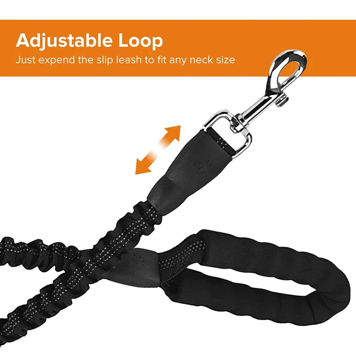 Heavy Duty Dog Leash Stretchable Reflective Com