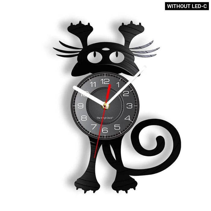 Kitty Cat Vinyl Record Wall Clock