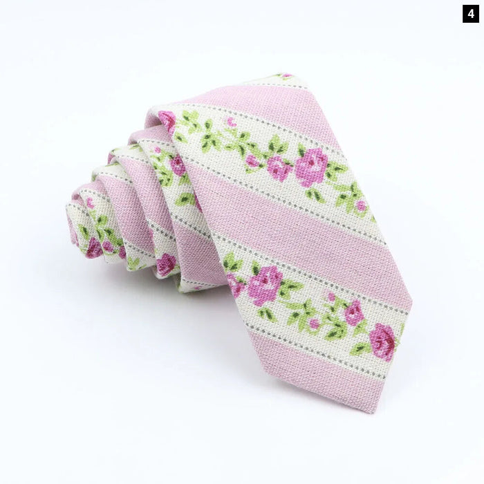 Floral Animal Print Linen Tie For Weddings And Parties