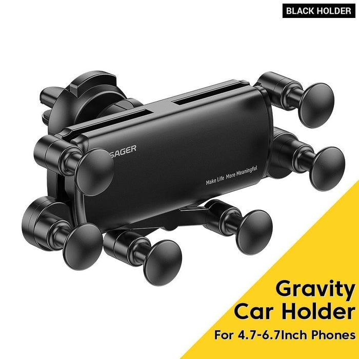 Universal 6 Points Solid Fold Car Phone Holder Gravity Car Holder For Phone In Car Air Vent Clip Mount Smartphone Holder