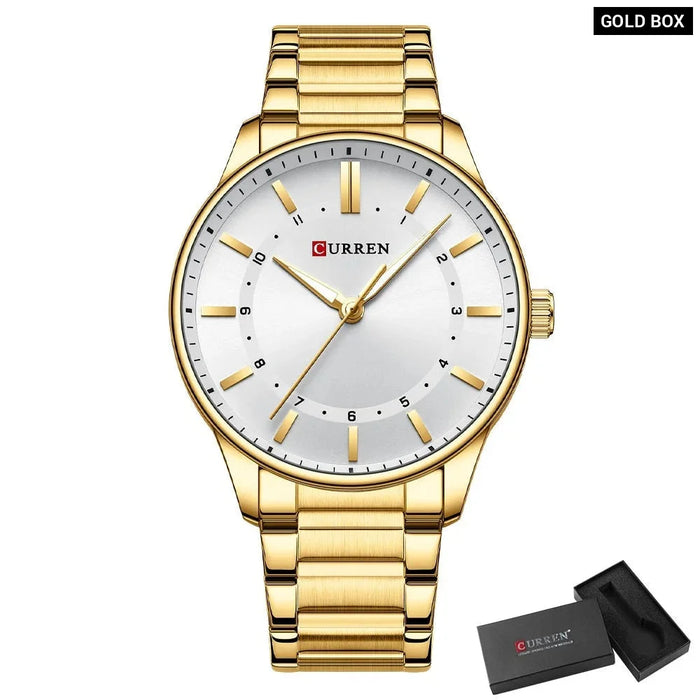 Casual Quartz Watches Men Brand Stainless Steel Band Business Quartz Wristwatches