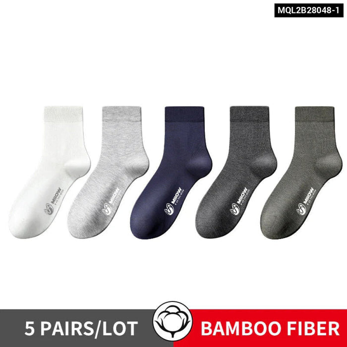 Pack Of 5 Antibacterial Mens Mid Socks Breathable And Anti