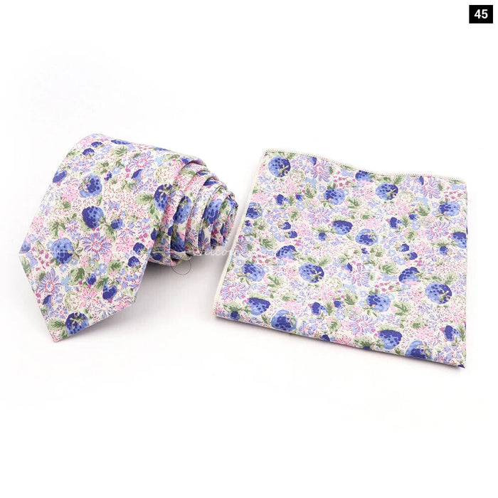 Floral Cotton Tie Set For Parties And Daily Wear