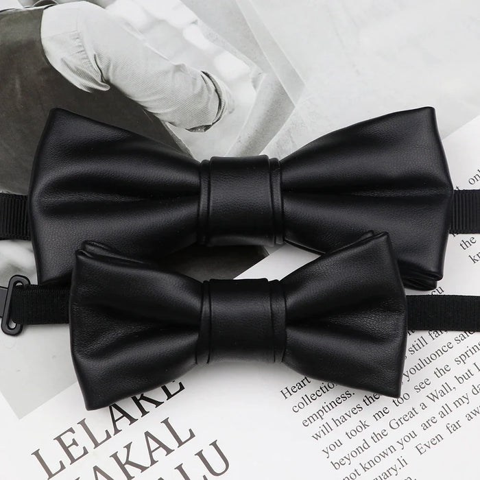 Leather Butterfly Bow Tie Set For Parties Weddings And Business Male And Female 40+ Colours