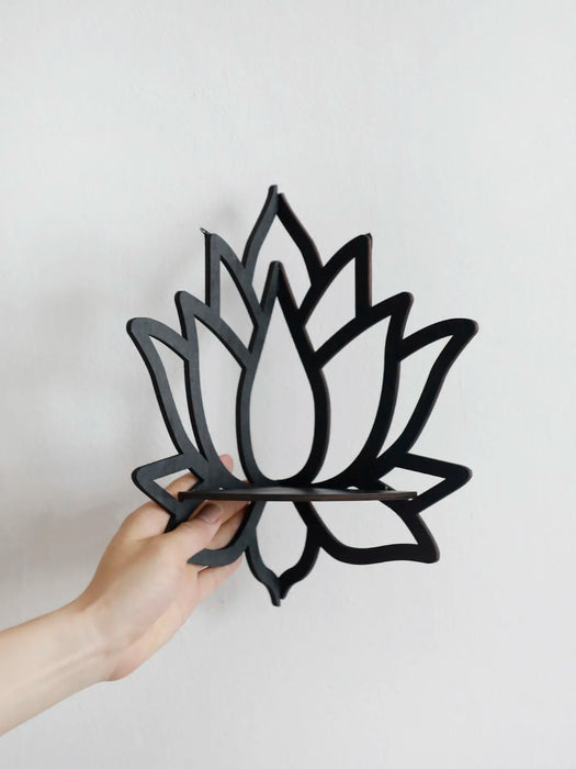 Black Lotus Crystal Corner Shelf