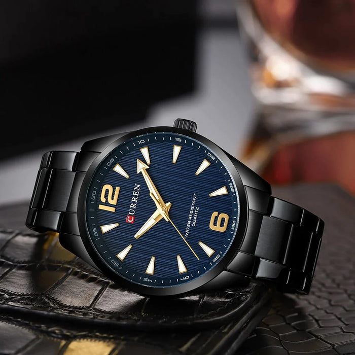 Fashion Watches For Men Quartz Luminous Hands Wristwatches Business Stainless Steel Band Clock Male