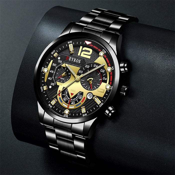 Luxury Fashion Mens Watches Stainless Steel Quartz Wristwatch Calendar Luminous Clock Men Business Casual Watch